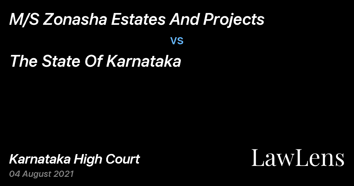 Preview image for M/S Zonasha Estates And Projects vs. The State Of Karnataka