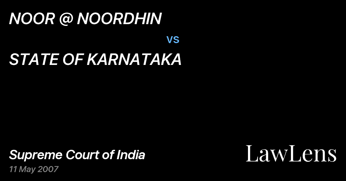 Preview image for NOOR @ NOORDHIN vs. STATE OF KARNATAKA