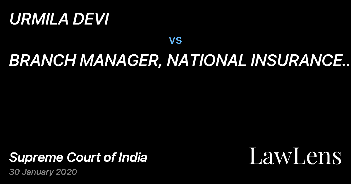 Preview image for URMILA DEVI vs. BRANCH MANAGER, NATIONAL INSURANCE COMPANY LTD. .
