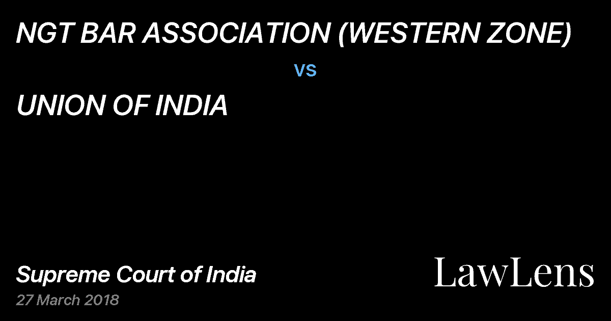 Preview image for NGT BAR ASSOCIATION (WESTERN ZONE) vs. UNION OF INDIA