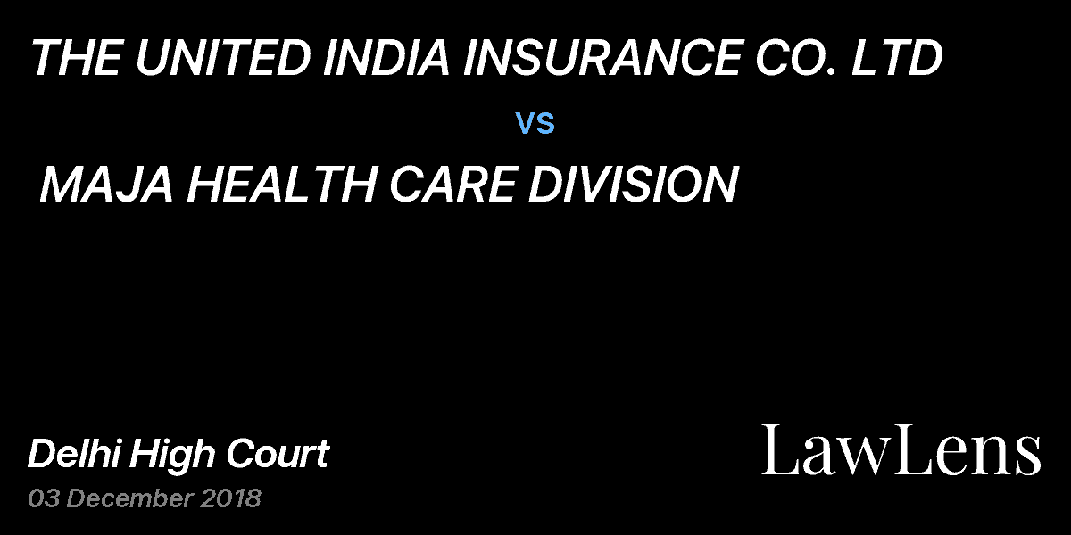 Preview image for THE UNITED INDIA INSURANCE CO. LTD  vs.  MAJA HEALTH CARE DIVISION