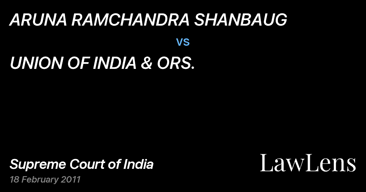Preview image for ARUNA RAMCHANDRA SHANBAUG vs. UNION OF INDIA & ORS.
