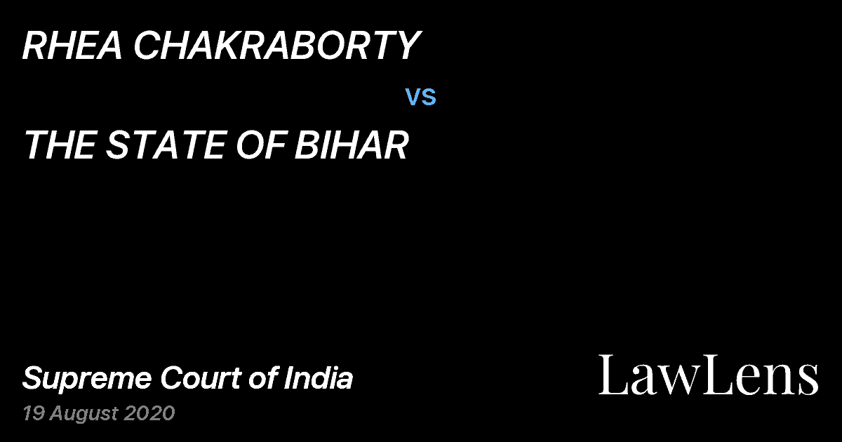 Preview image for RHEA CHAKRABORTY vs. THE STATE OF BIHAR