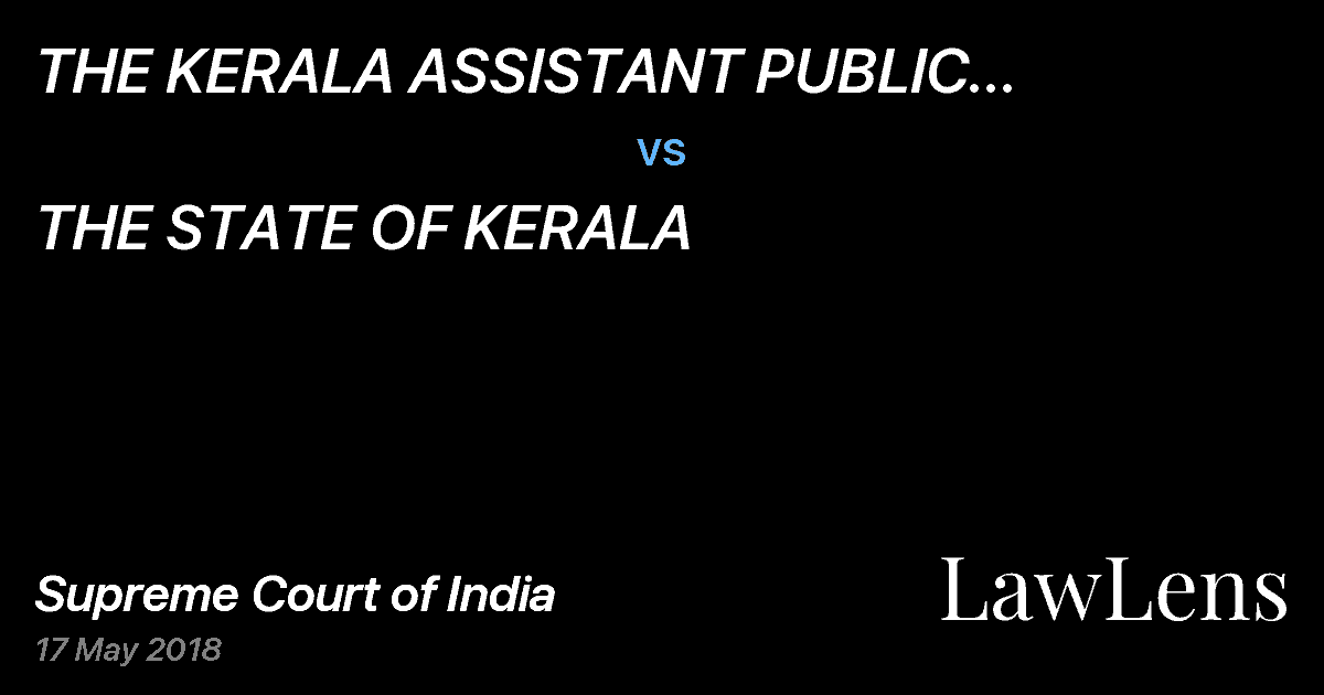Preview image for THE KERALA ASSISTANT PUBLIC PROSECUTORS ASSOCIATION vs. THE STATE OF KERALA