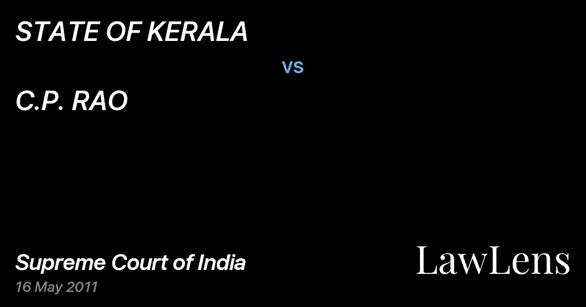 Preview image for STATE OF KERALA vs. C.P. RAO