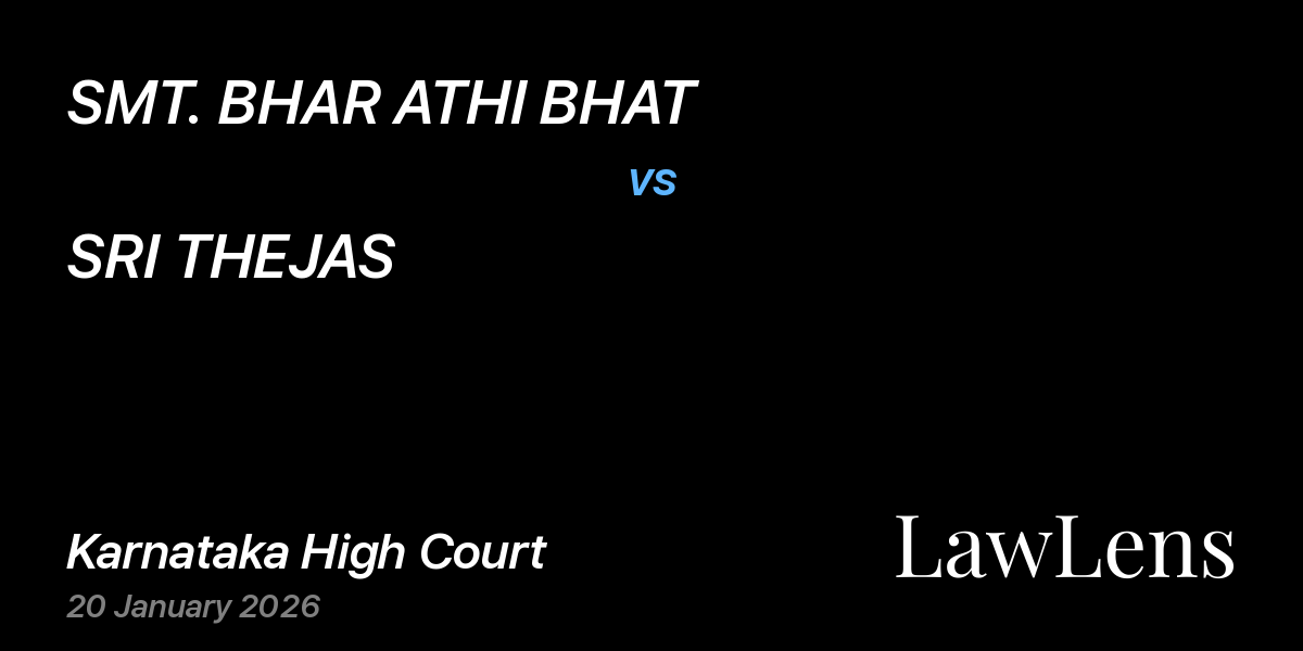 Preview image for SMT. BHAR ATHI BHAT vs. SRI THEJAS