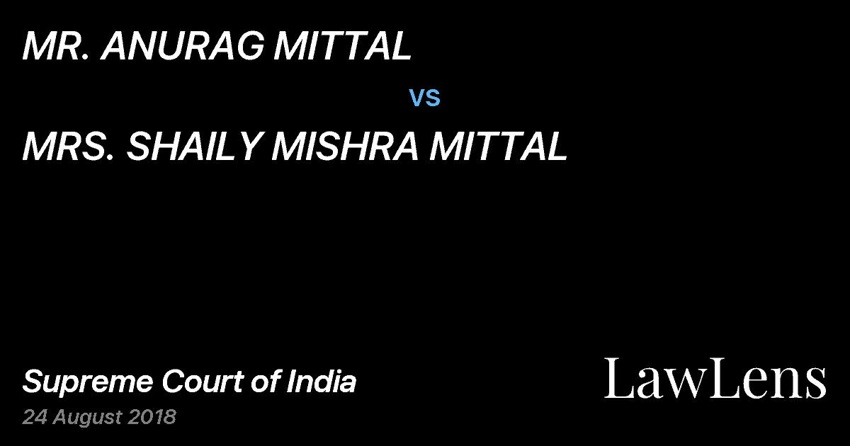 Preview image for MR. ANURAG MITTAL vs. MRS. SHAILY MISHRA MITTAL