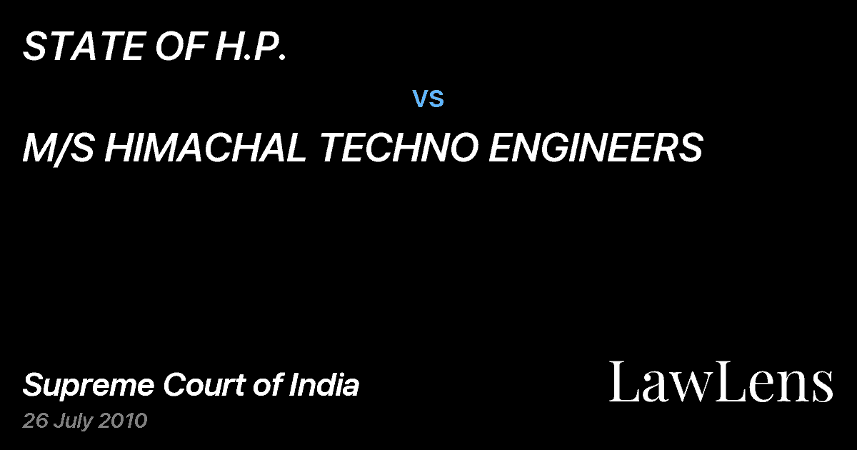 Preview image for STATE OF H.P. vs. M/S HIMACHAL TECHNO ENGINEERS