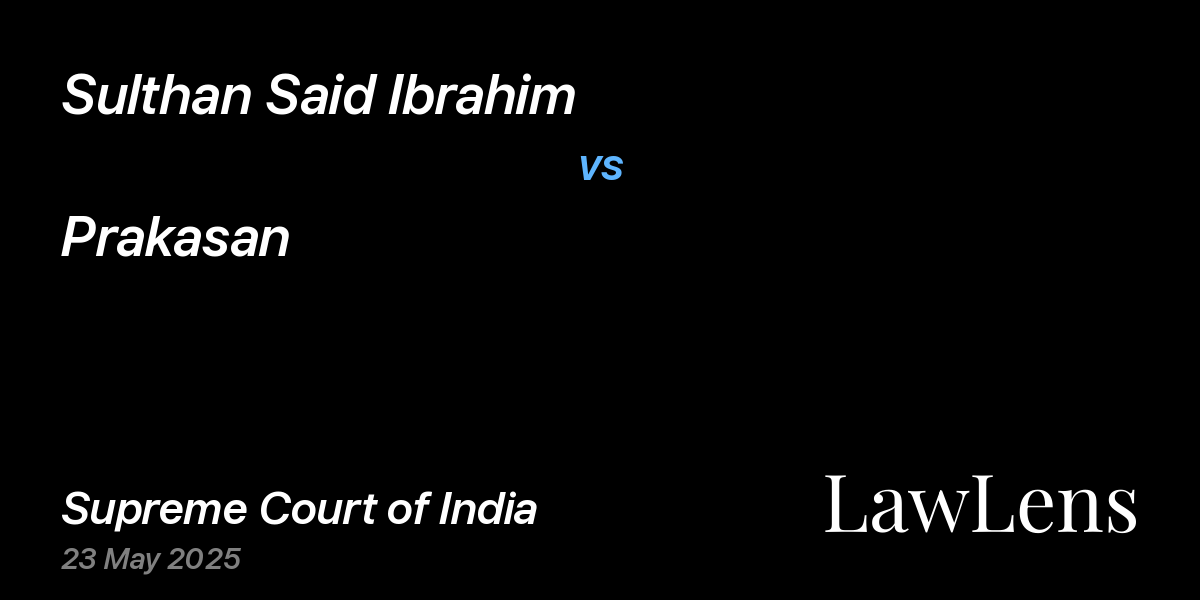 Preview image for Sulthan Said Ibrahim vs. Prakasan