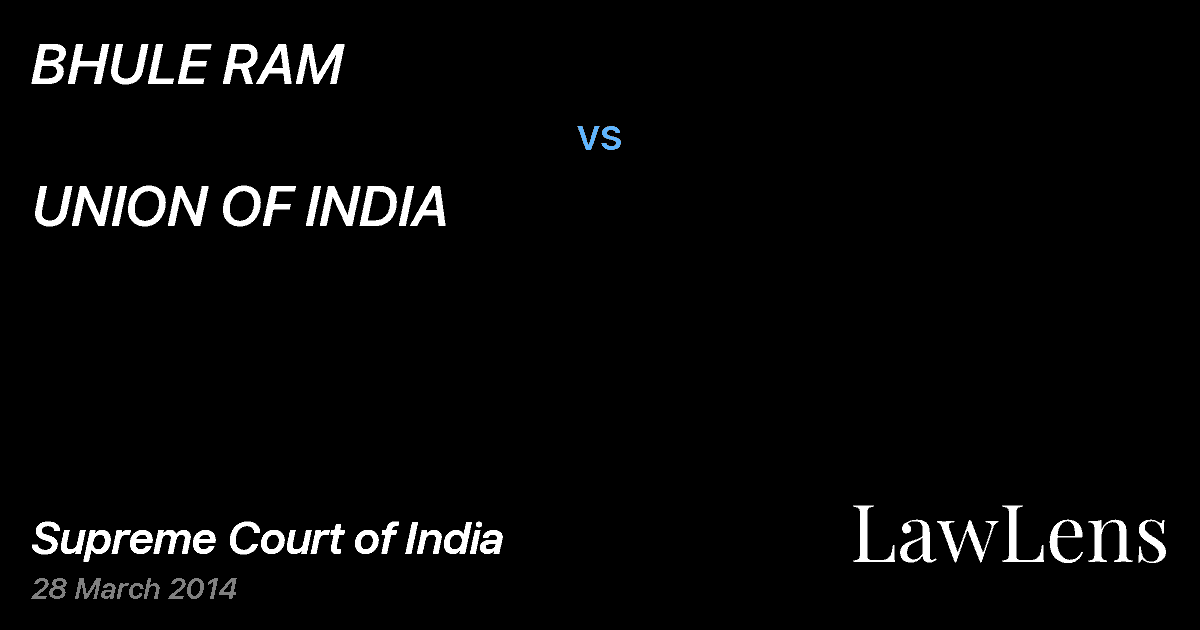 Preview image for BHULE RAM vs. UNION OF INDIA
