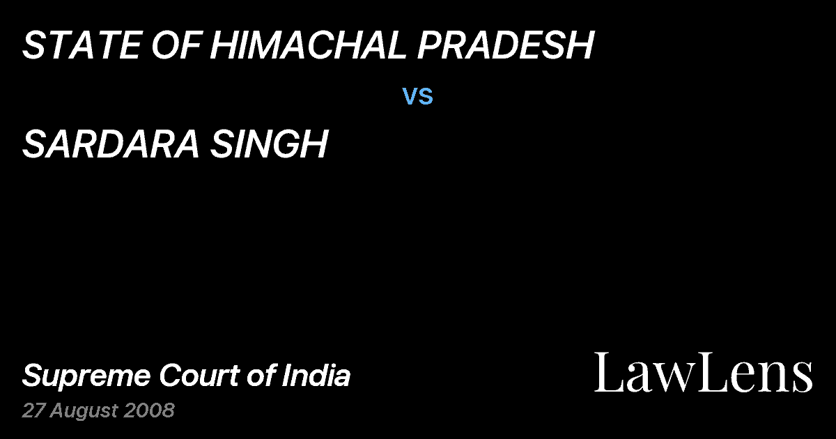 Preview image for STATE OF HIMACHAL PRADESH vs. SARDARA SINGH