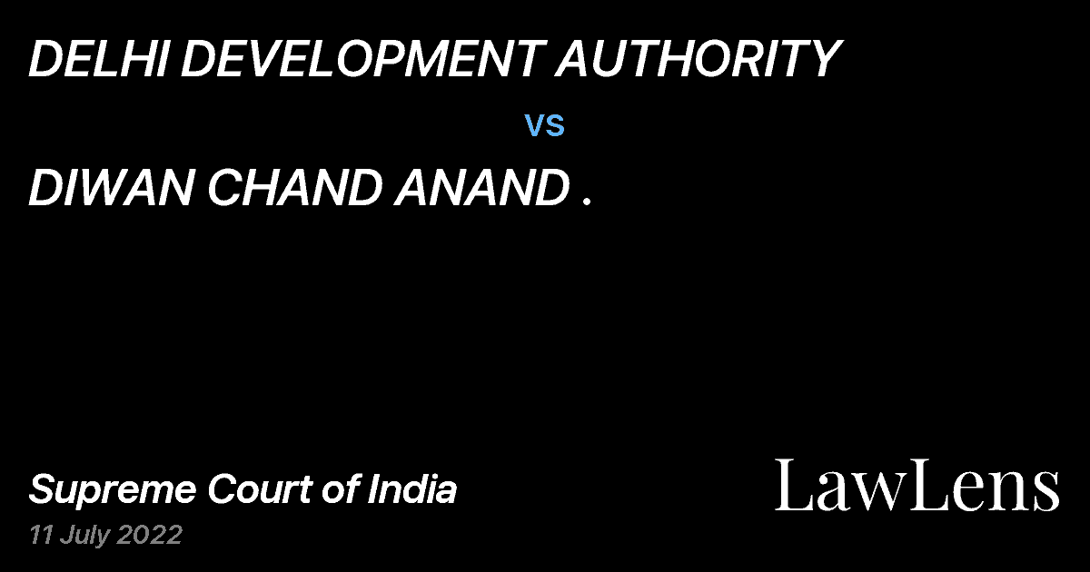Preview image for DELHI DEVELOPMENT AUTHORITY vs. DIWAN CHAND ANAND .