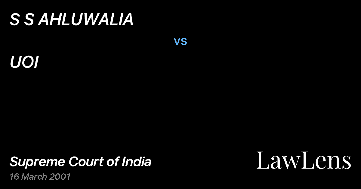 Preview image for S S AHLUWALIA vs. UOI