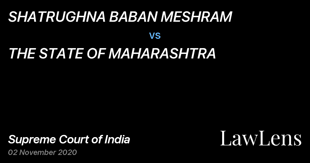Preview image for SHATRUGHNA BABAN MESHRAM vs. THE STATE OF MAHARASHTRA