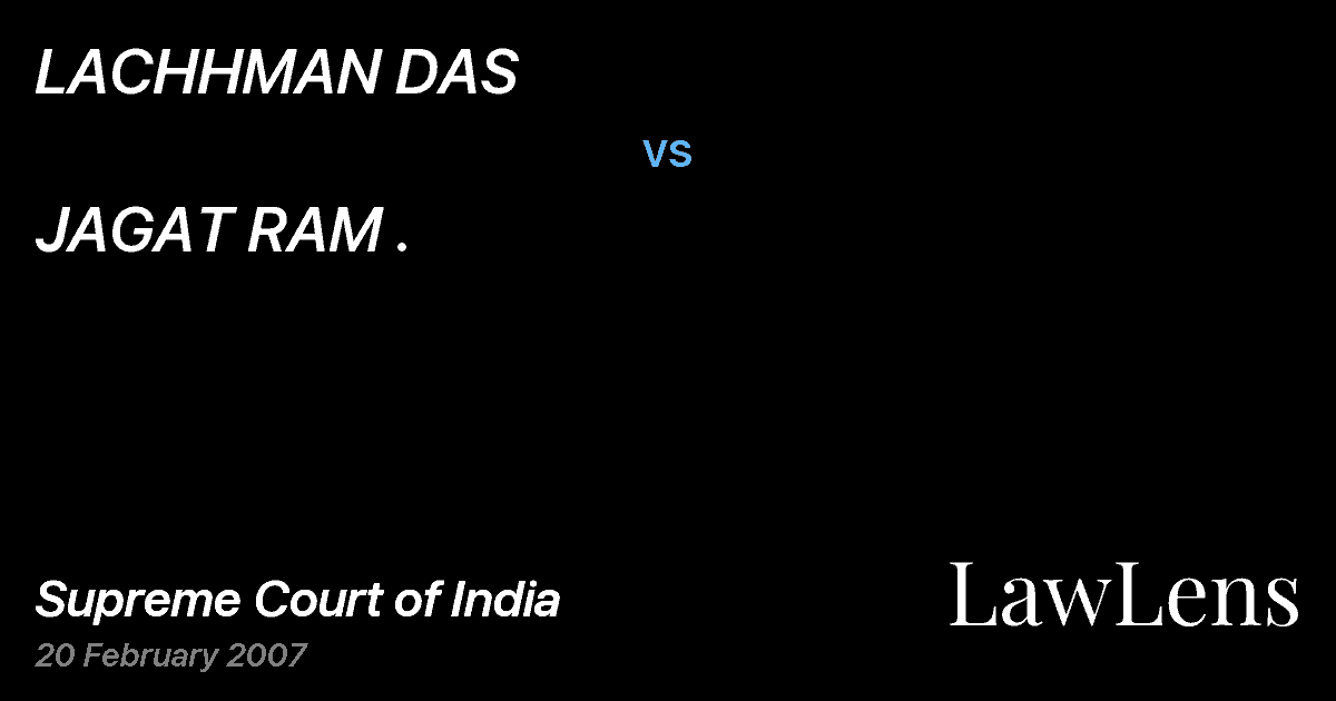 Preview image for LACHHMAN DAS vs. JAGAT RAM .