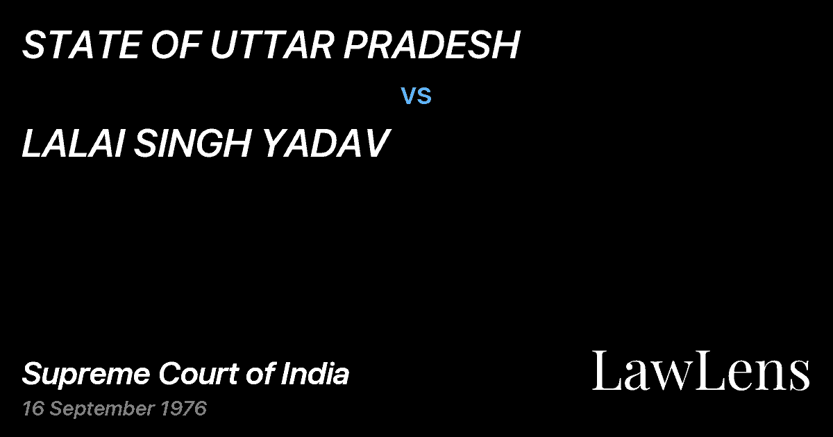 Preview image for STATE OF UTTAR PRADESH vs. LALAI SINGH YADAV