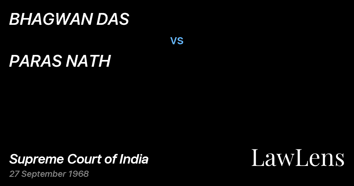 Preview image for BHAGWAN DAS vs. PARAS NATH