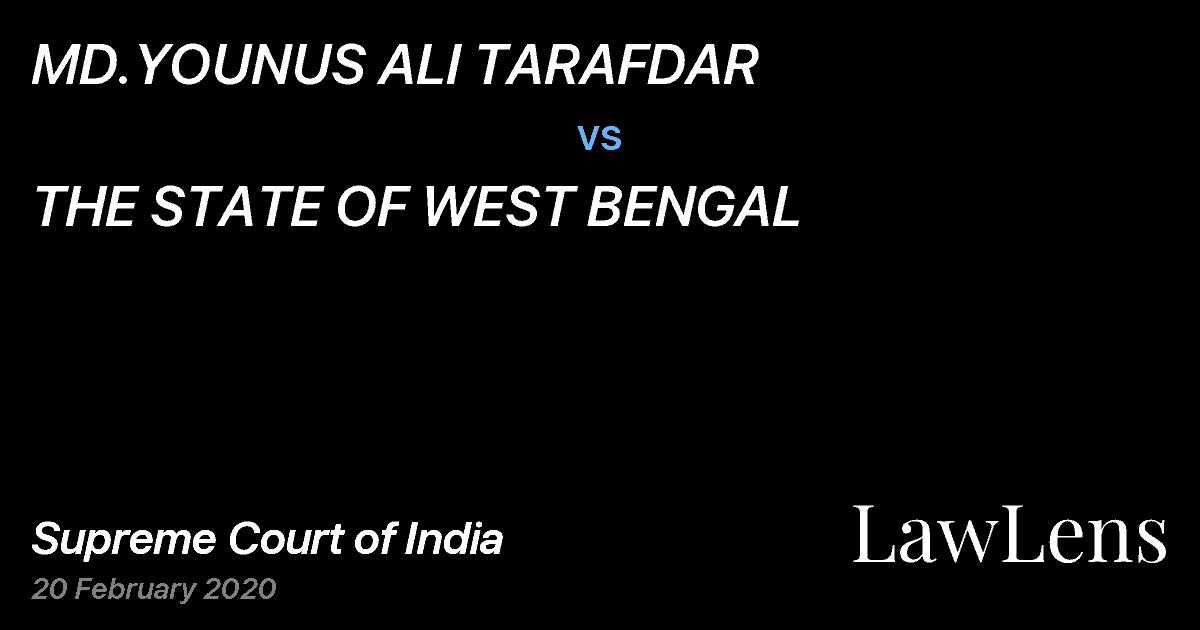 Preview image for MD.YOUNUS ALI TARAFDAR vs. THE STATE OF WEST BENGAL