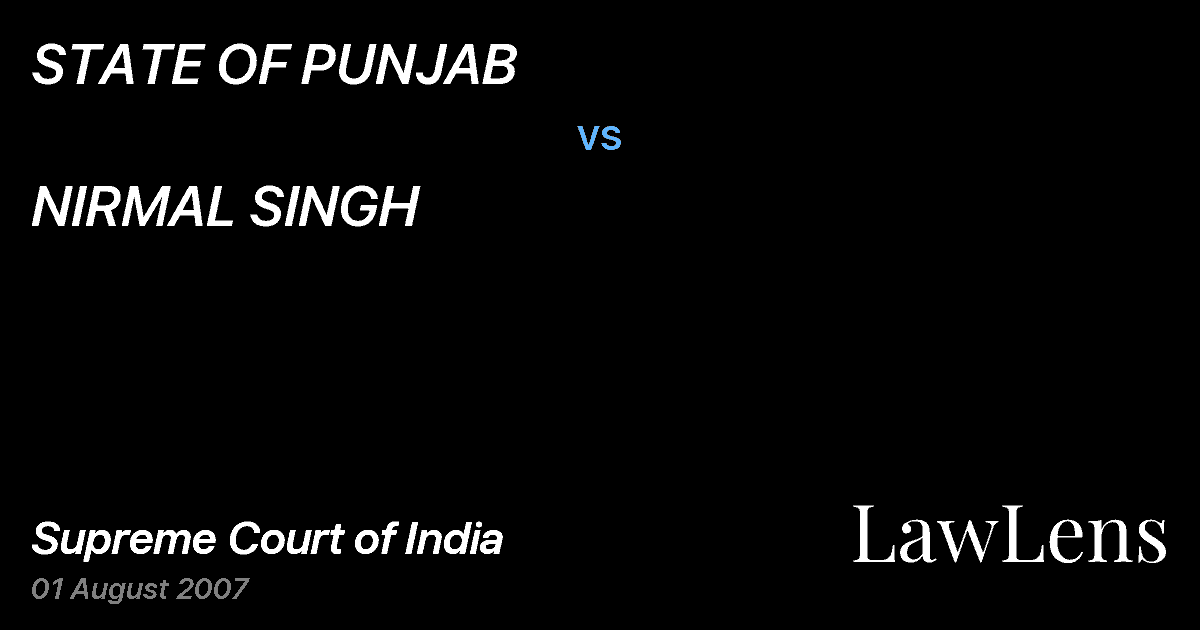 Preview image for STATE OF PUNJAB vs. NIRMAL SINGH