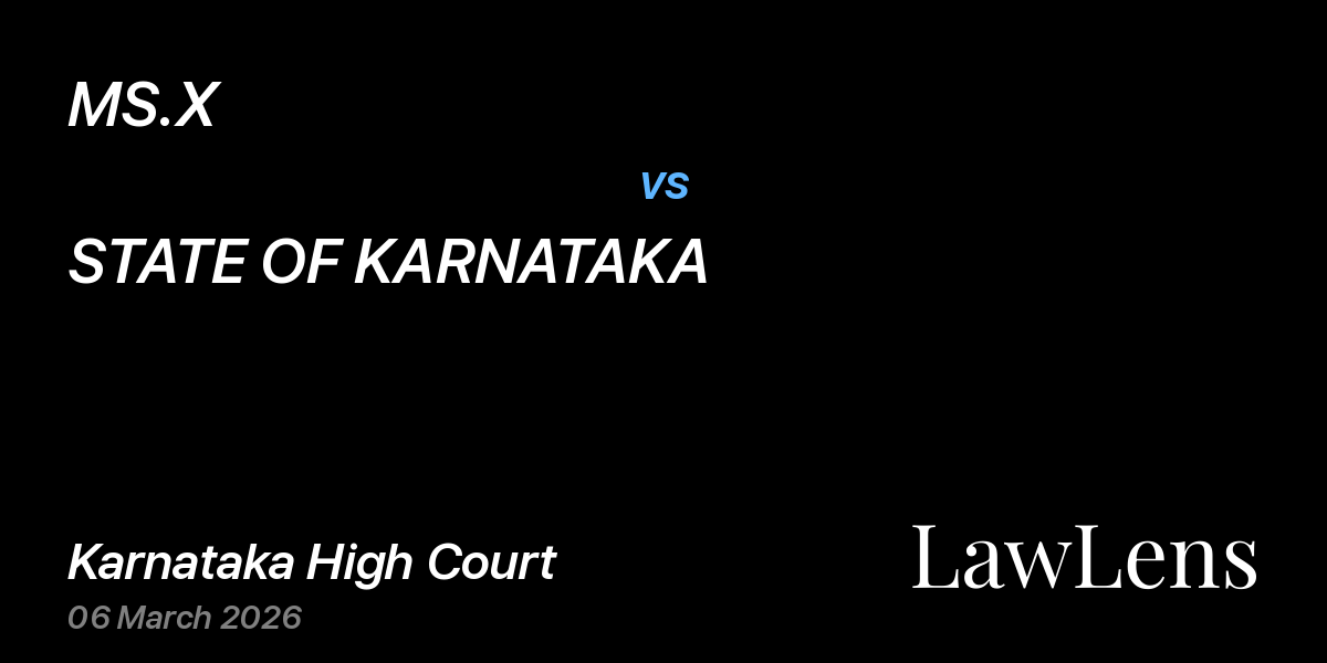 Preview image for MS.X vs. STATE OF KARNATAKA