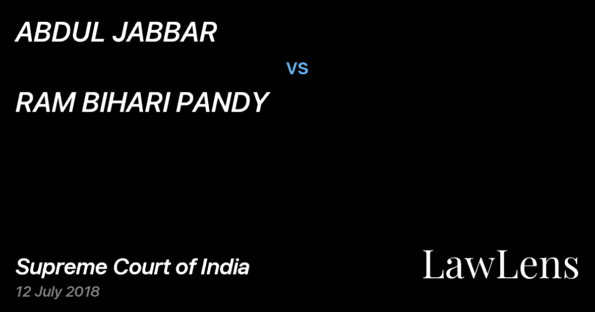 Preview image for ABDUL JABBAR vs. RAM BIHARI PANDY
