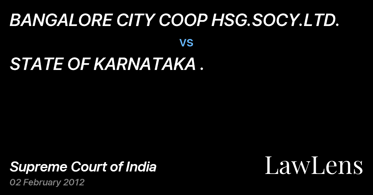 Preview image for BANGALORE CITY COOP HSG.SOCY.LTD. vs. STATE OF KARNATAKA .