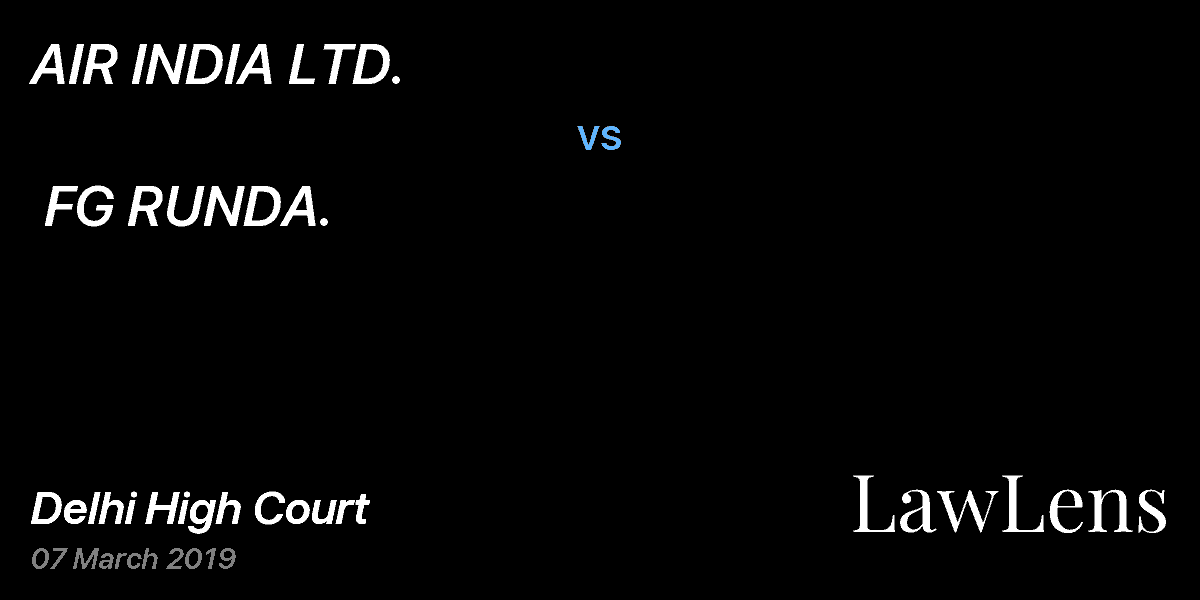Preview image for AIR INDIA LTD.  vs.  FG RUNDA.
