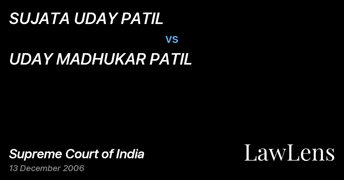 Preview image for SUJATA UDAY PATIL vs. UDAY MADHUKAR PATIL