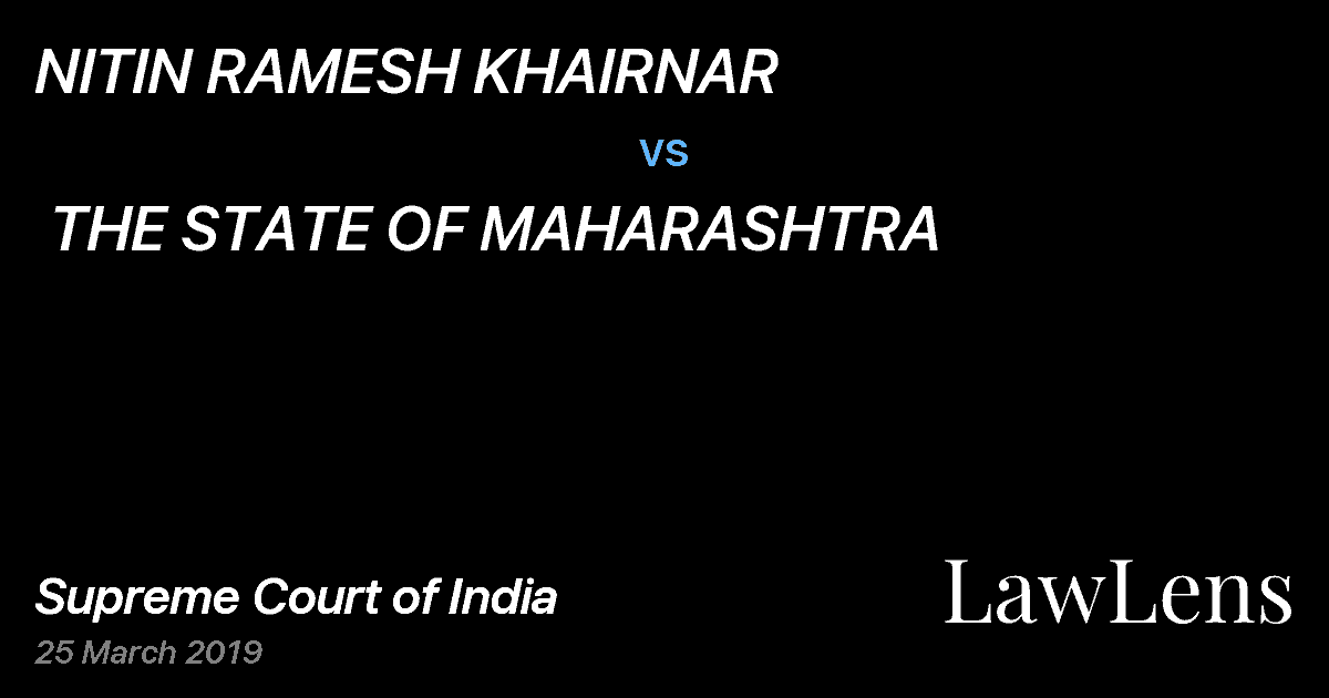 Preview image for NITIN RAMESH KHAIRNAR vs. THE STATE OF MAHARASHTRA