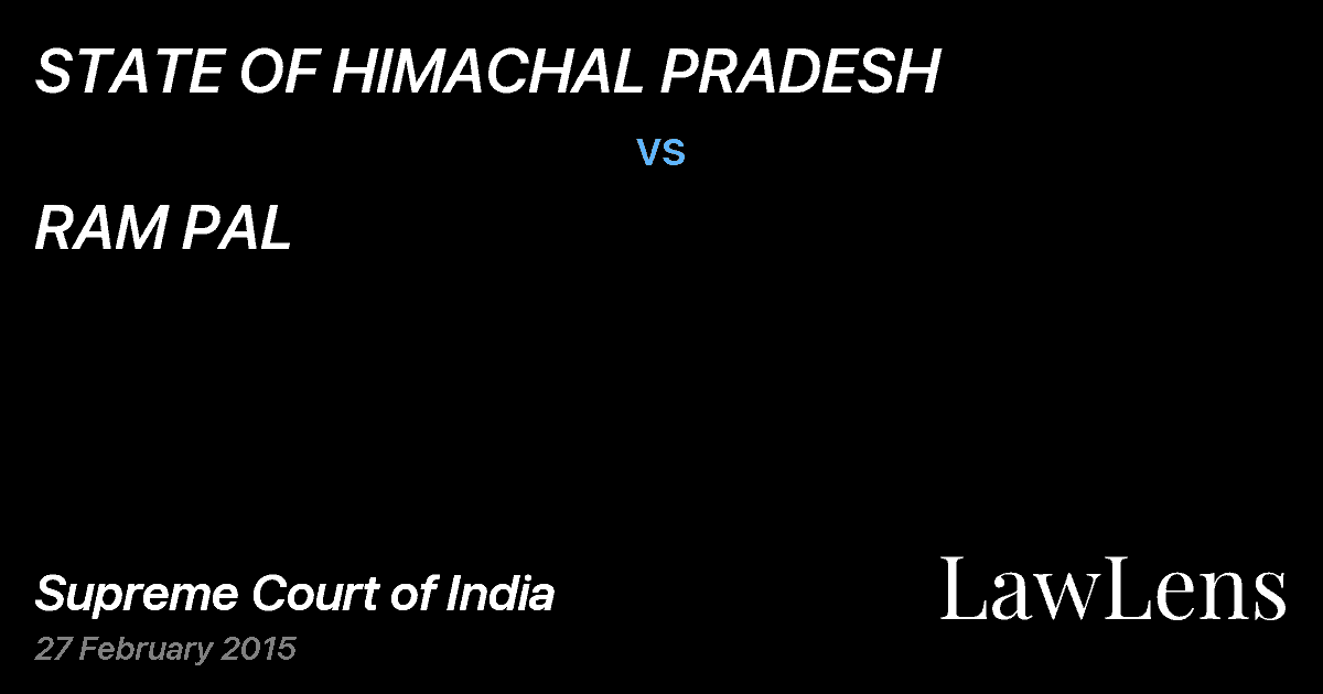 Preview image for STATE OF HIMACHAL PRADESH vs. RAM PAL