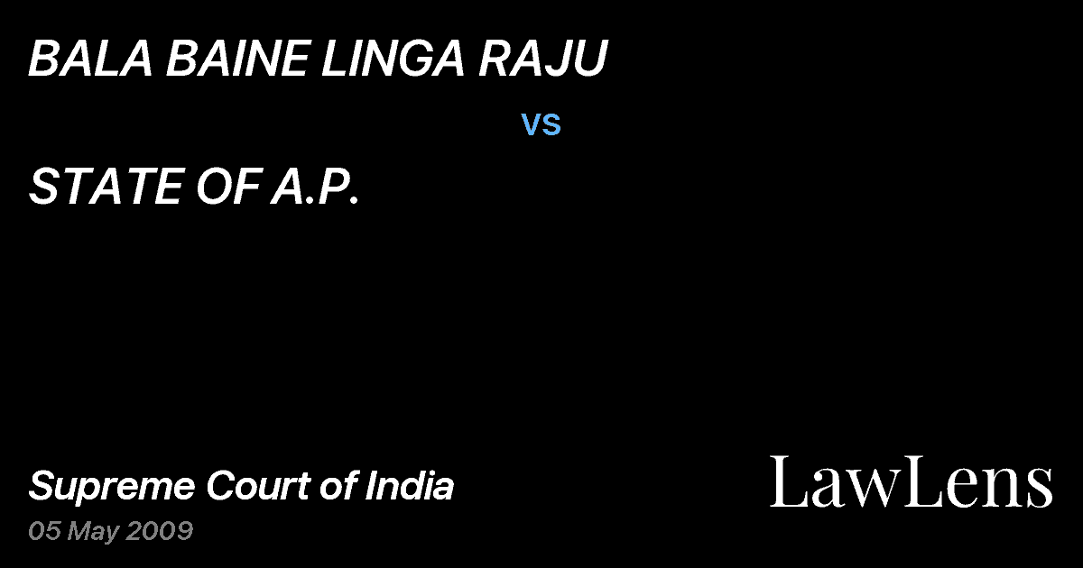 Preview image for BALA BAINE LINGA RAJU vs. STATE OF A.P.