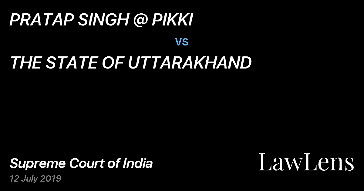 Preview image for PRATAP SINGH @ PIKKI vs. THE STATE OF UTTARAKHAND