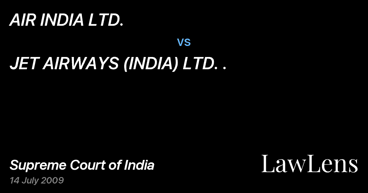 Preview image for AIR INDIA LTD. vs. JET AIRWAYS (INDIA) LTD. .