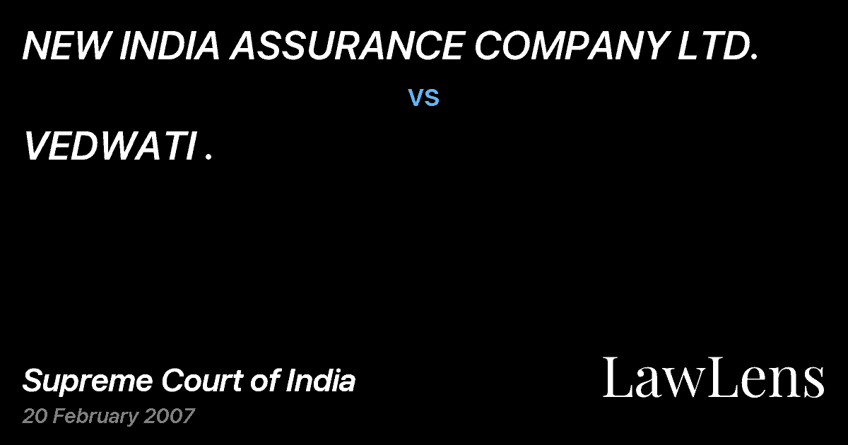 Preview image for NEW INDIA ASSURANCE COMPANY LTD. vs. VEDWATI .