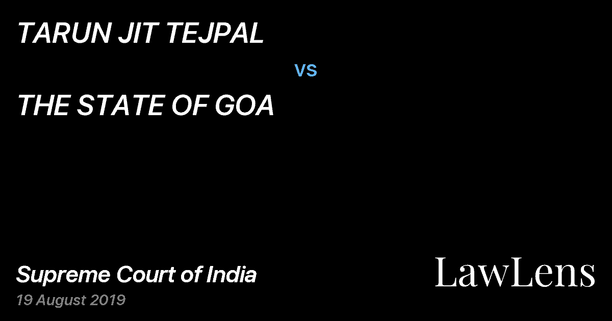 Preview image for TARUN JIT TEJPAL vs. THE STATE OF GOA