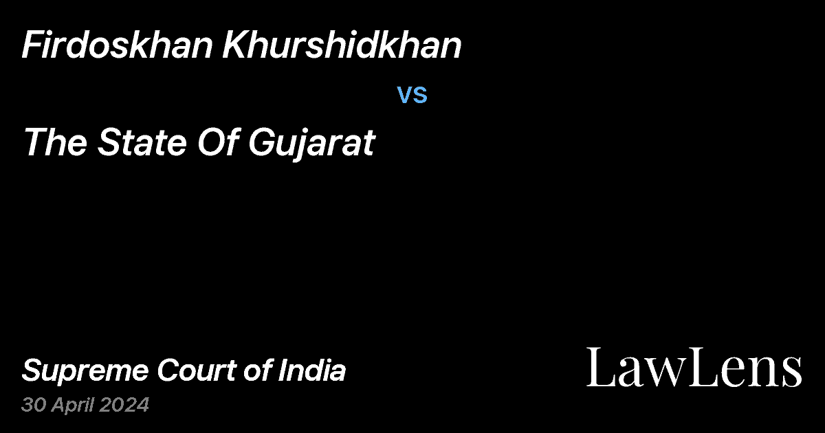 Preview image for Firdoskhan Khurshidkhan vs. The State Of Gujarat 