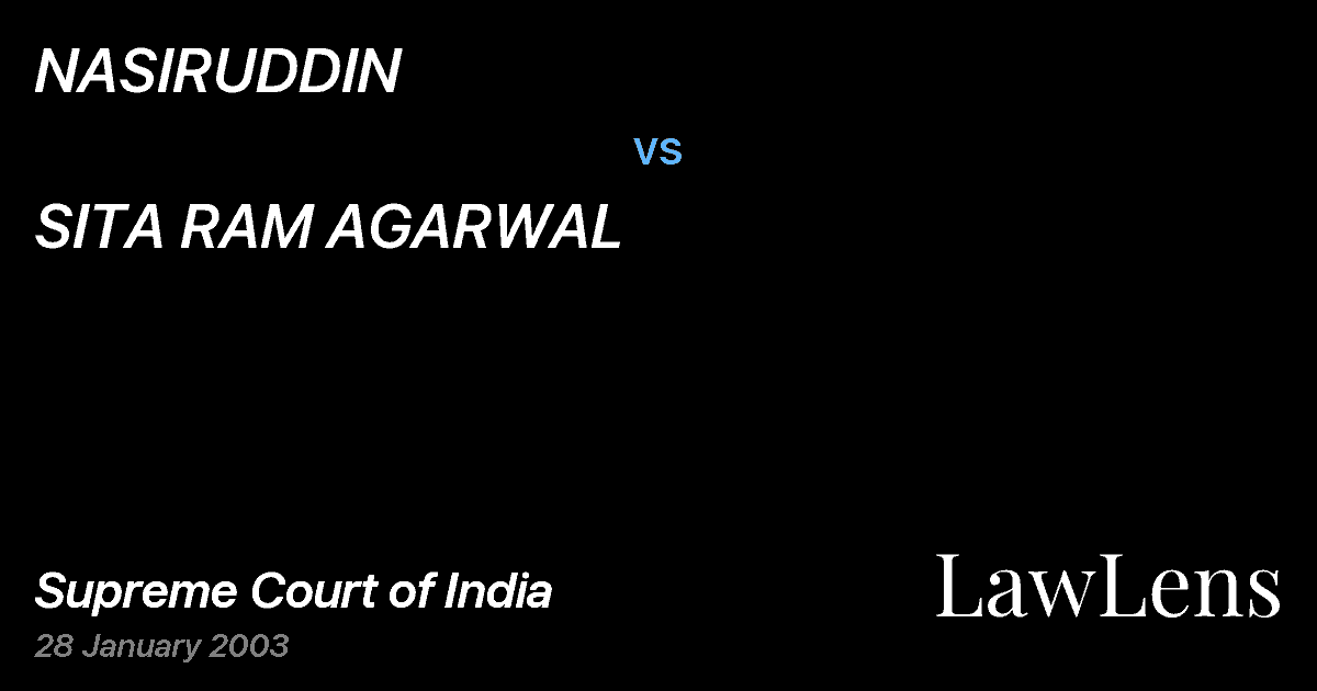 Preview image for NASIRUDDIN vs. SITA RAM AGARWAL