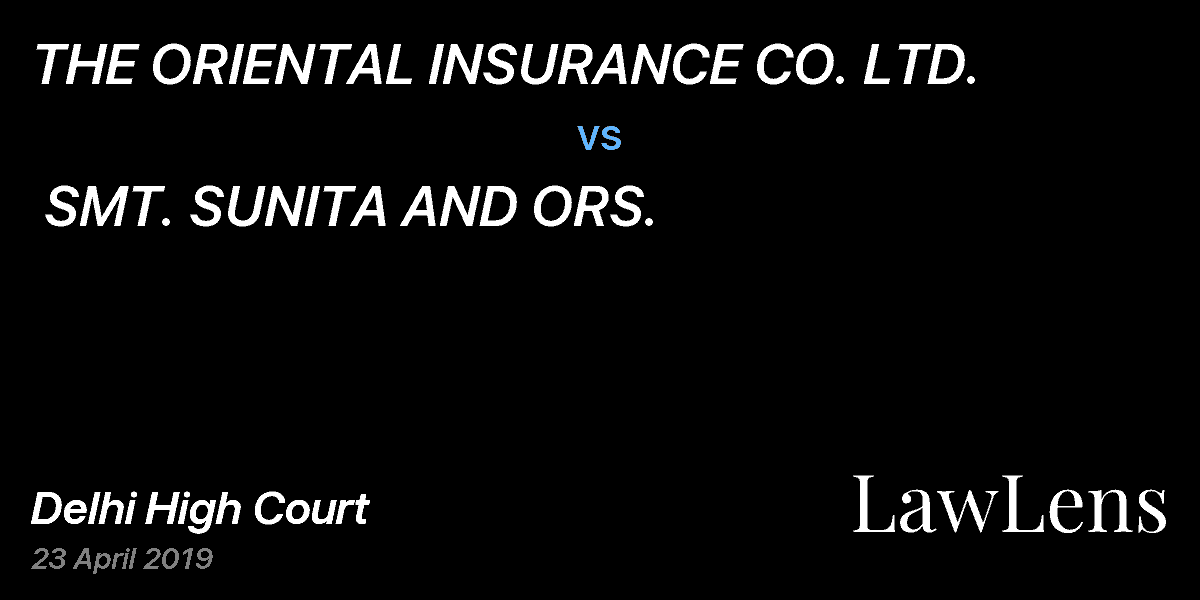 Preview image for THE ORIENTAL INSURANCE CO. LTD.  vs.  SMT. SUNITA AND ORS.