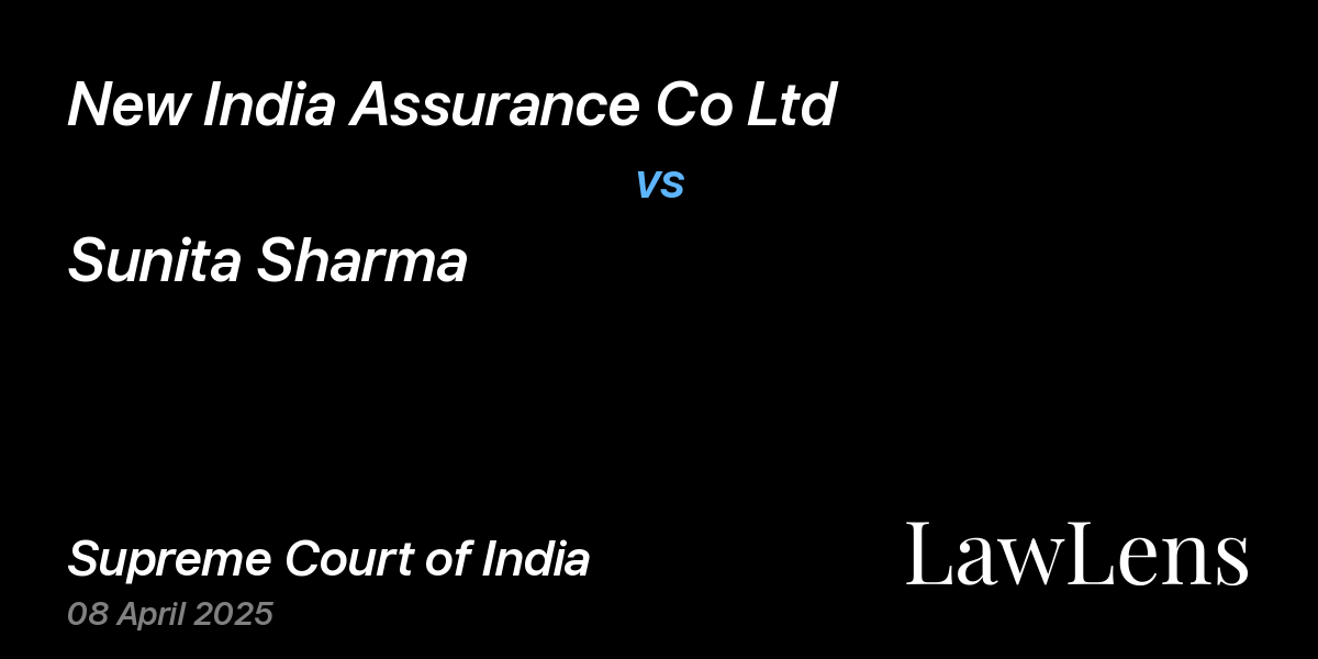 Preview image for New India Assurance Co Ltd vs. Sunita Sharma