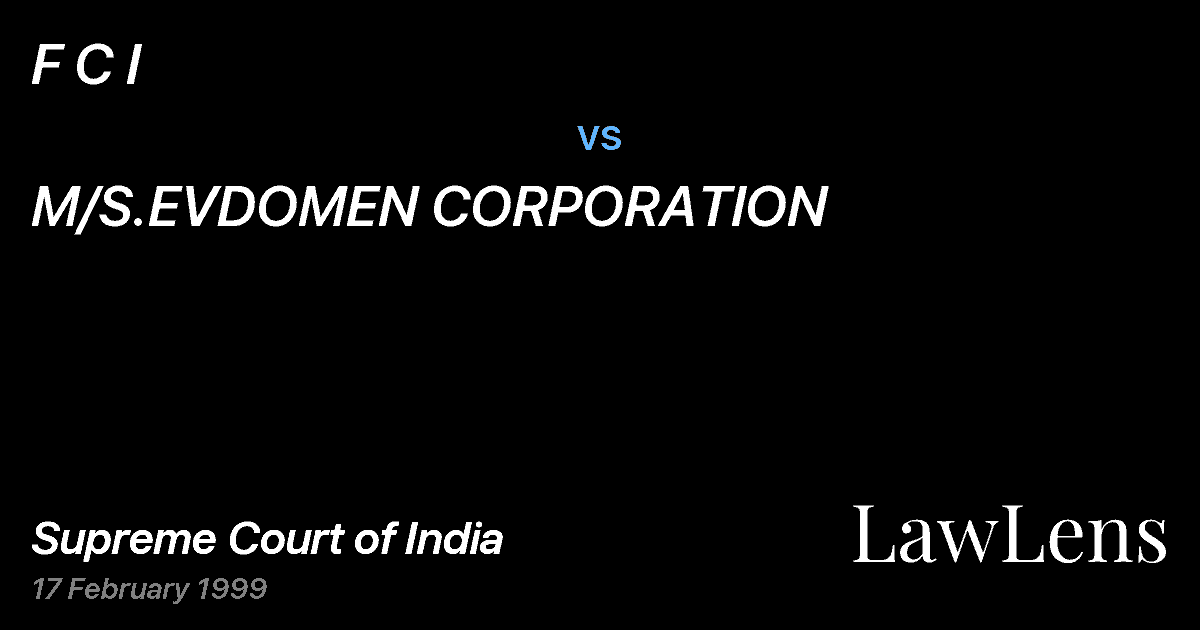 Preview image for F C I vs. M/S.EVDOMEN CORPORATION