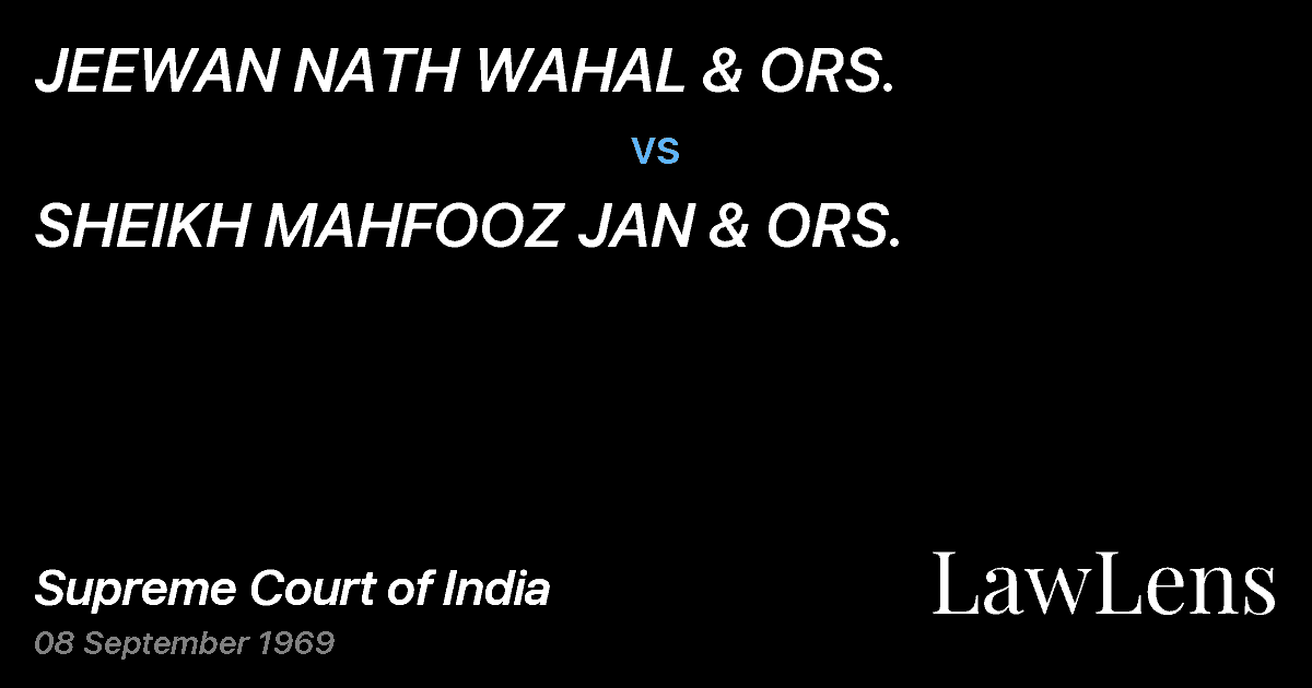 Preview image for JEEWAN NATH WAHAL & ORS. vs. SHEIKH MAHFOOZ JAN & ORS.