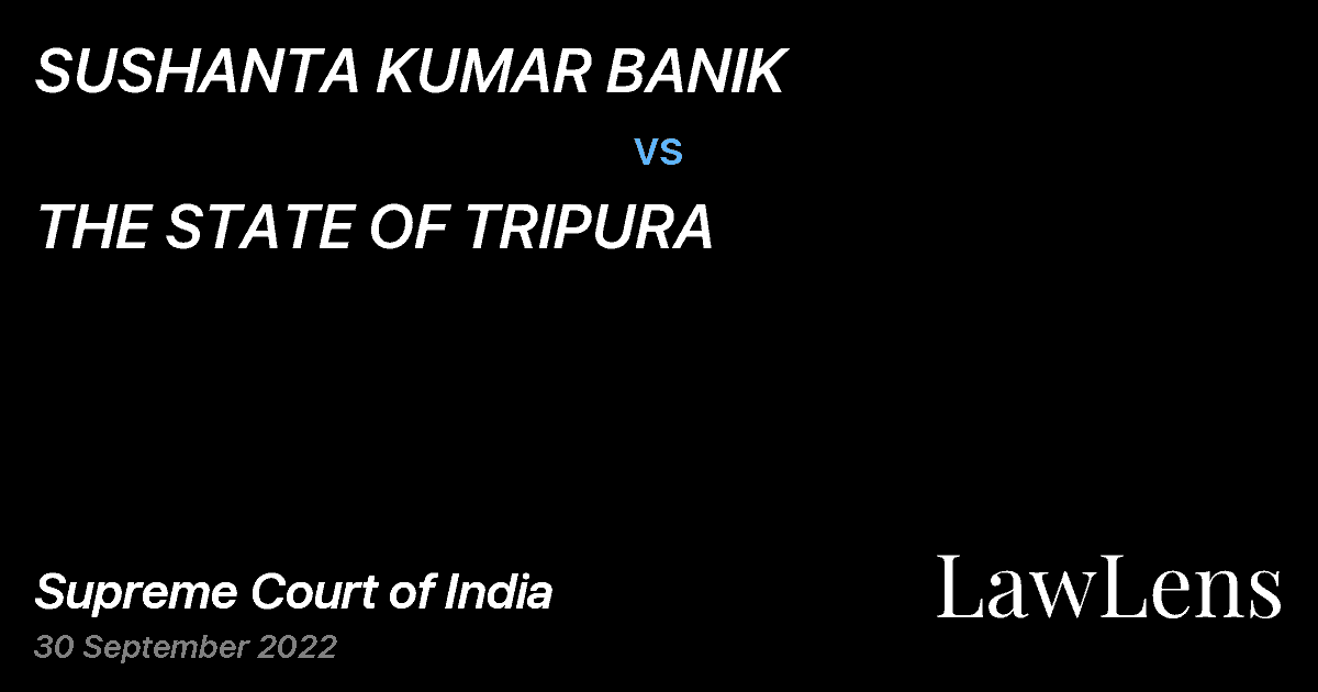 Preview image for SUSHANTA KUMAR BANIK vs. THE STATE OF TRIPURA