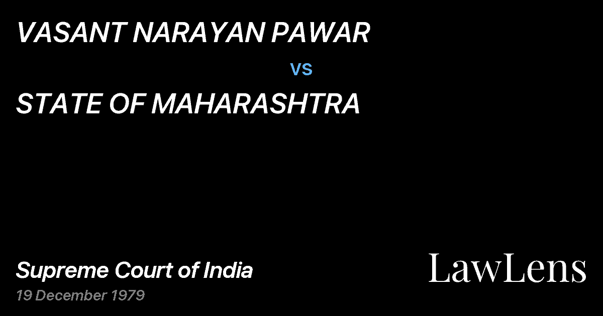 Preview image for VASANT NARAYAN PAWAR vs. STATE OF MAHARASHTRA