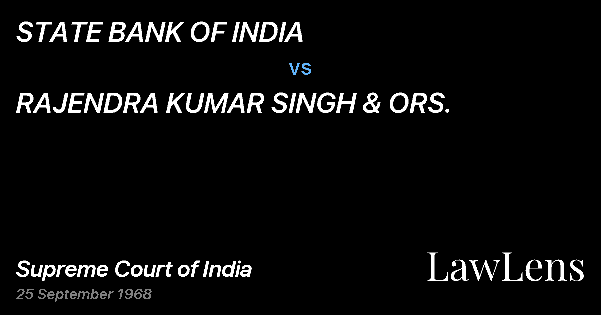 Preview image for STATE BANK OF INDIA vs. RAJENDRA KUMAR SINGH & ORS.
