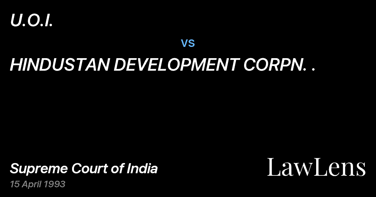 Preview image for U.O.I. vs. HINDUSTAN DEVELOPMENT CORPN. .
