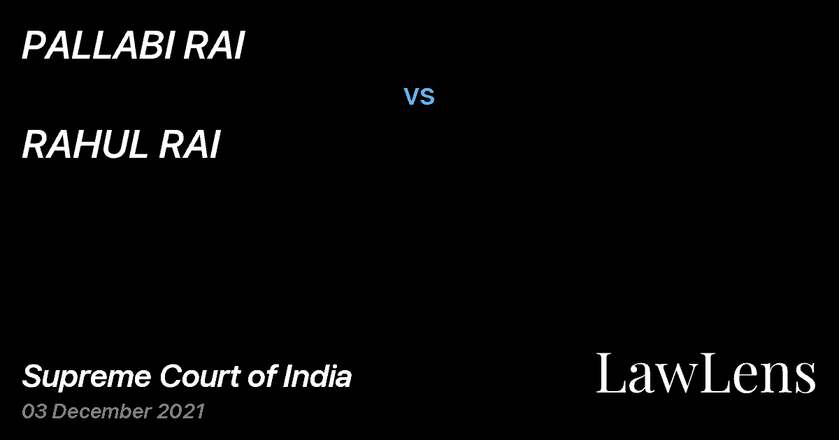 Preview image for PALLABI RAI vs. RAHUL RAI