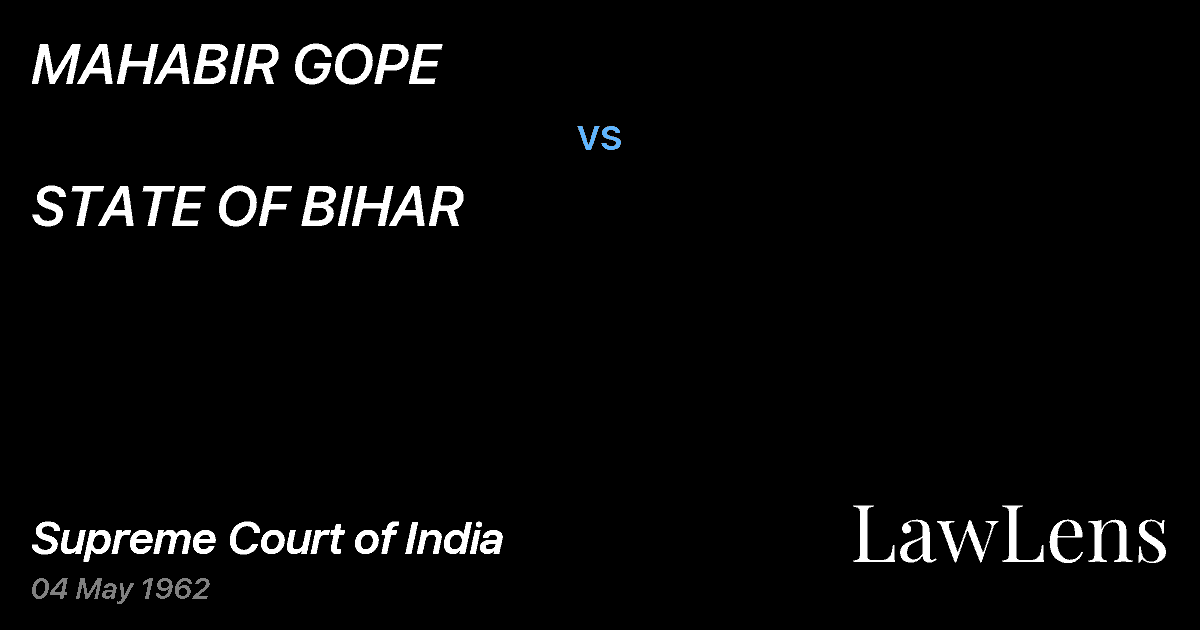 Preview image for MAHABIR GOPE vs. STATE OF BIHAR