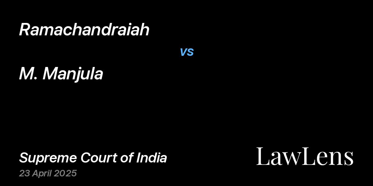 Preview image for Ramachandraiah vs. M. Manjula