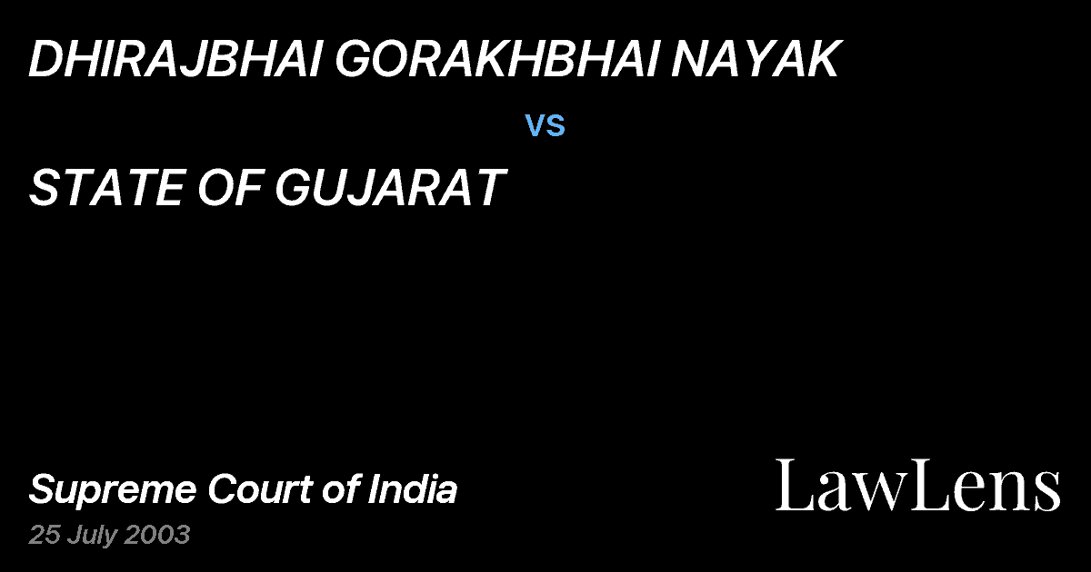 Preview image for DHIRAJBHAI GORAKHBHAI NAYAK vs. STATE OF GUJARAT