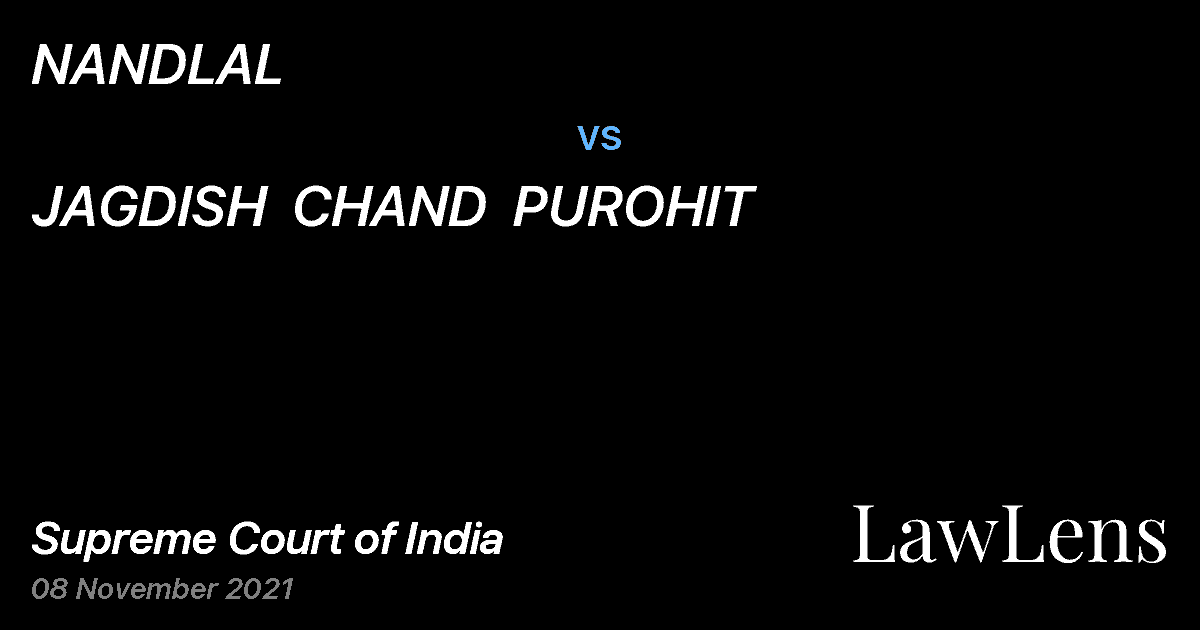 Preview image for NANDLAL vs. JAGDISH  CHAND  PUROHIT